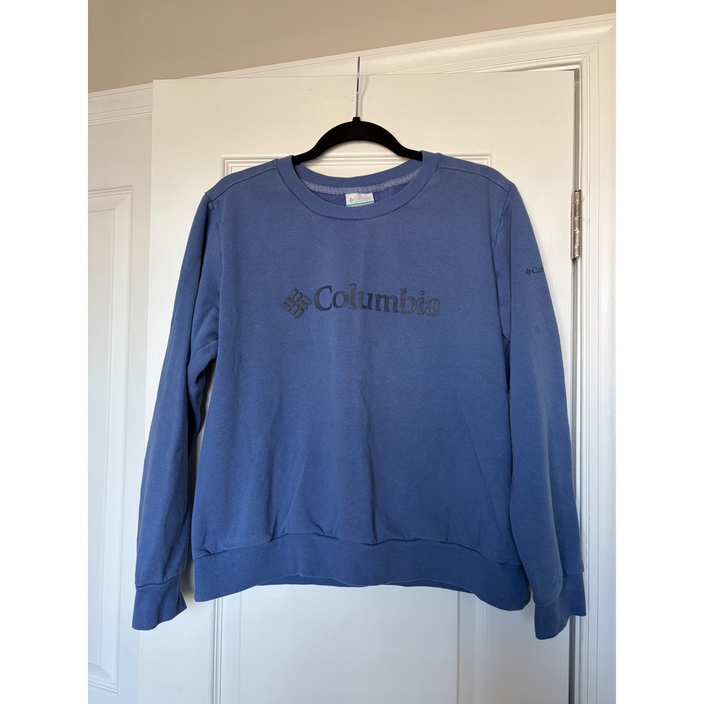 Columbia Womens Blue Logo Crewneck Fleece Sweatshirt XL0716 Large